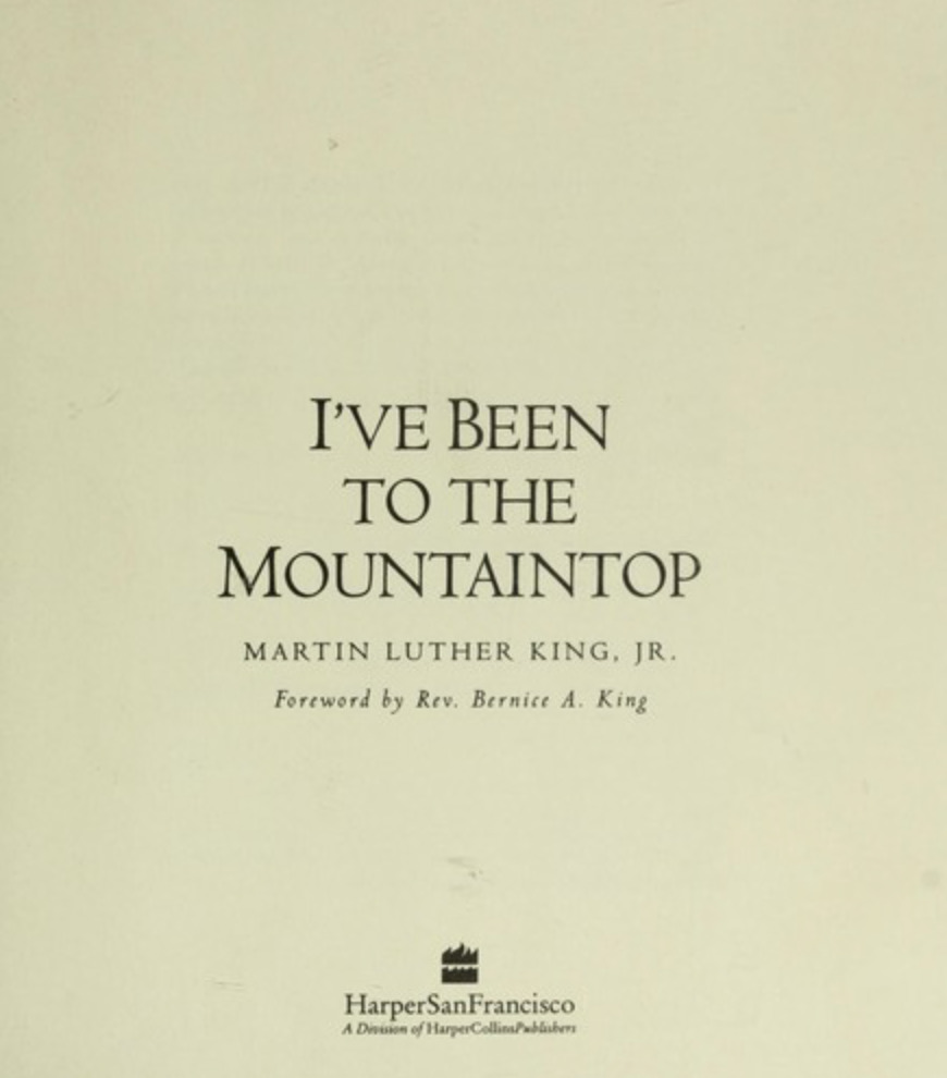 I'Ve Been to the Mountaintop book cover