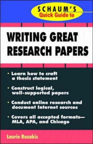 Schaum's Quick Guide to Writing Great Research Papers book cover