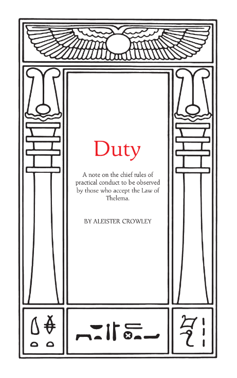 Duty book cover