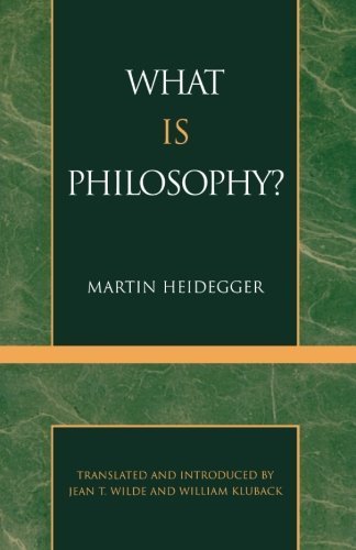 What is Philosophy? by Heidegger, Martin [1956] book cover