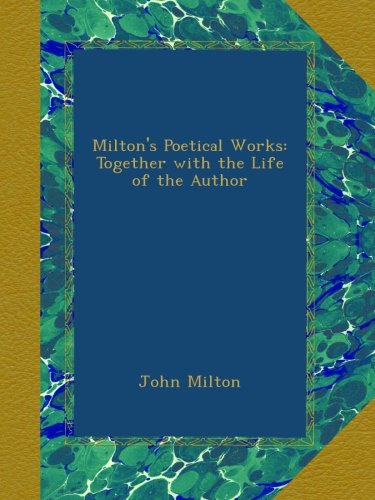 Milton's Poetical Works book cover