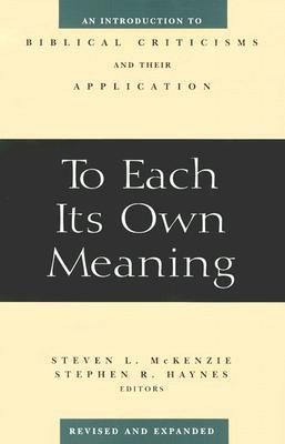 To Each Its Own Meaning book cover