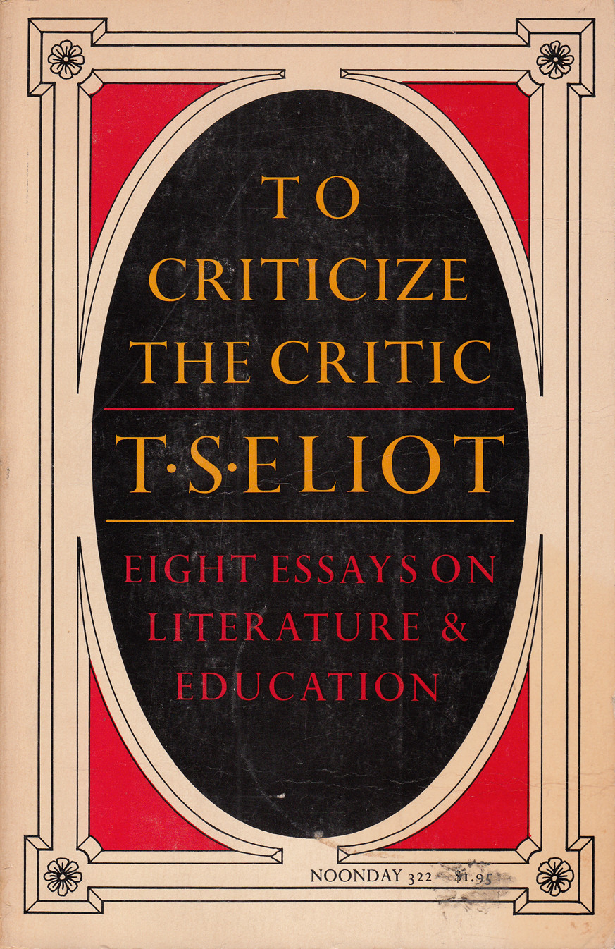 To Criticize the Critic book cover