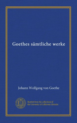 Goethes sämtliche werke (v.21) book cover