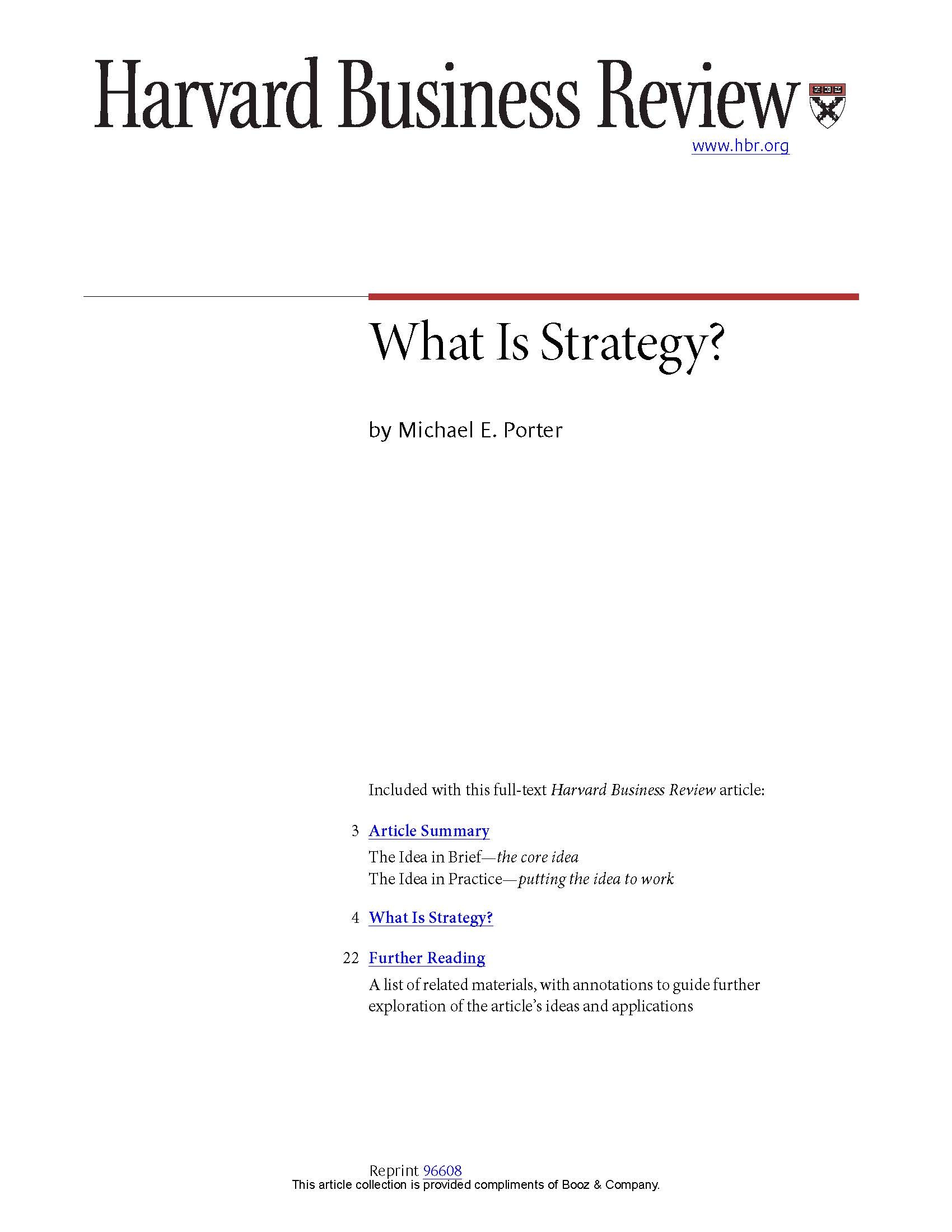 What Is Strategy? book cover